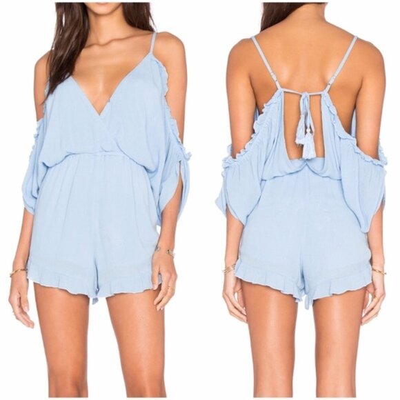 Lovers + Friends Pants - NWT Lovers + Friends "Malia" Romper in Pale Blue